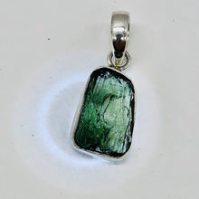 Load image into Gallery viewer, Moldavite Sterling Silver Drop | 1 1/8" Long | Green | 1 Pendant |