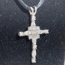 Load image into Gallery viewer, Shimmering Cubic Zirconia & Sterling Cross Pendant 10549 - PremiumBead Alternate Image 4