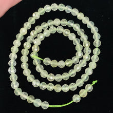 Load image into Gallery viewer, Prehnite Faceted Strand Round | 4 mm | Light Green | 80-90 Beads |