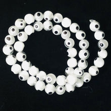 Load image into Gallery viewer, Lampwork Glass Eye 14" Strand Round Beads | 8 mm | White | 48 Beads }