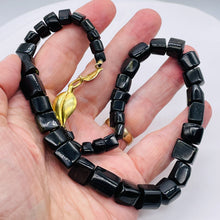 Load image into Gallery viewer, Tourmaline 14K Gold Filled Carved Nugget Necklace | 18 inch | Black | 1 |