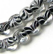 Load image into Gallery viewer, 8 Black & White Glass Lampwork Triangle Beads 9495 - PremiumBead Alternate Image 2