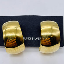 Load image into Gallery viewer, Giant Vermeil Sterling Silver Hoop Post Earrings | 1" Long | Gold | 1 Pair |