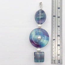 Load image into Gallery viewer, Beautiful Natural Multi-Color Fluorite & Sterling Silver Pendant | 2 1/2" Long |