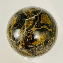 Load image into Gallery viewer, Stromatolite Scry Crystal Round Meditation Sphere | 50mm | Bronze/Black | 1 |