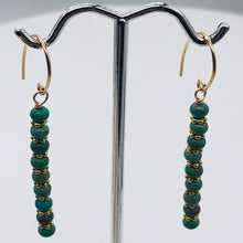 Load image into Gallery viewer, Unique Natural USA Green Turquoise 14K Gold Filled Earrings | 2" Long |