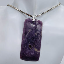 Load image into Gallery viewer, Natural Purple Lepidolite Large Rectangular Sterling Silver Pendant | 2 3/4" |