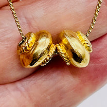 Load image into Gallery viewer, Vermeil Sterling Silver Decorator Round Beads | 12x8 mm | Gold | 2 Beads |