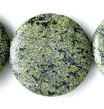Load image into Gallery viewer, 1 Reptile Russian Jasper Coin 34x7mm Pendant Bead 008428 - PremiumBead Alternate Image 2