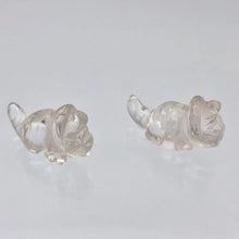 Load image into Gallery viewer, Dinosaur 2 Carved Quartz Triceratops Beads | 21.5x12x7.5mm | Clear - PremiumBead Alternate Image 3