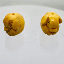 Load image into Gallery viewer, Oink 2 Hand Carved Piggy Boar Waterbuffalo Bone Beads | 18.5x14x12.5mm | Bone