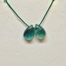 Load image into Gallery viewer, Rare 2 Seafoam Fluorite Pear Briolette Beads 9989 - PremiumBead Primary Image 1