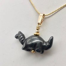 Load image into Gallery viewer, Hematite Diplodocus Dinosaur with 14K Gold-Filled Pendant 509259HMG - PremiumBead Alternate Image 8