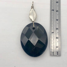 Load image into Gallery viewer, Onyx Faceted Sterling Silver Oval Pendant | 2" Long | Black |
