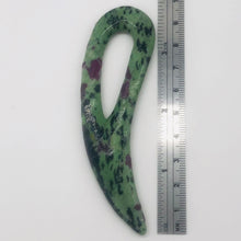 Load image into Gallery viewer, Ruby Zoisite Gemstone Comma Pendant | 94x28x6mm | Green/Red | 1 Pendant |