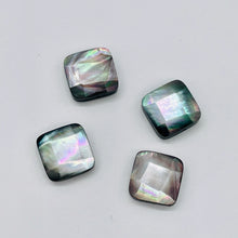 Load image into Gallery viewer, 4 Beads of Faceted Tahitian Mop Shell Square Beads 009396