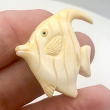 Load image into Gallery viewer, Waterbuffalo Bone Tropical Fish | 36.5x34x6mm | Cream | 1 Bead } - PremiumBead Alternate Image 2