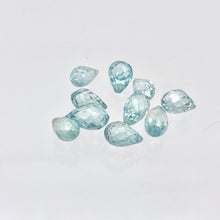 Load image into Gallery viewer, Pair (2) Rare Natural Light Blue Zircon Faceted 7.5x5-6x4mm Briolette Beads 4881 - PremiumBead Alternate Image 6
