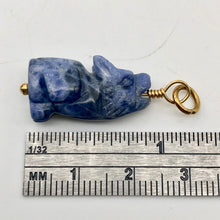 Load image into Gallery viewer, Sodalite Wolf Pendant Necklace | Semi Precious Stone Jewelry | 14k Pendant