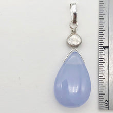 Load image into Gallery viewer, Blue Chalcedony Designer Sterling Silver Pendant | 22x14x6mm | 1 3/4" Long |