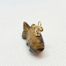 Load image into Gallery viewer, Tiger's Eye Koi Fish Pendant Necklace|Semi Precious Stone Jewelry|14k Pendant