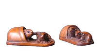 Load image into Gallery viewer, Hand Carved Mice in Slipper Boxwood Ojime/Netsuke Bead