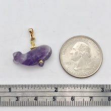 Load image into Gallery viewer, Amethyst Whale Pendant Necklace | Semi Precious Stone Jewelry | 14k Pendant - PremiumBead Alternate Image 5