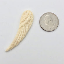 Load image into Gallery viewer, Water Buffalo Bone Carved Angel Wing Pendant Bead | 58.5x16x6mm | Bone | 10841 | 58.5x16x6mm | Cream - PremiumBead Alternate Image 3