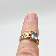 Load image into Gallery viewer, Natural Aquamarine & Diamond Solid 10Kt Yellow Gold Art Deco Ring Size 6 9982G - PremiumBead Alternate Image 9