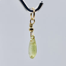 Load image into Gallery viewer, Sapphire Briolette 14K Gold Filled Pendant | 3/4" Long | Pale Green | 1 Pendant|