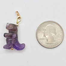 Load image into Gallery viewer, Purple Dinosaur Amethyst Tyrannosaurus Rex 14K Gold-Filled Pendant - PremiumBead Alternate Image 7