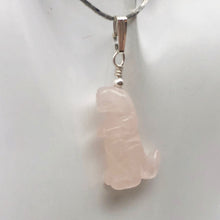 Load image into Gallery viewer, Rose Quartz Tyrannosaurus Rex Dinosaur Pendant Necklace|Sterling Silver Jewelry - PremiumBead Primary Image 1