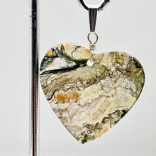 Load image into Gallery viewer, Limbcast Agate Agate Valentine Heart Silver Pendant | 29x30x2mm | Moss Green | - PremiumBead Primary Image 1