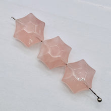 Load image into Gallery viewer, 3 Carved Rose Quartz 6-Point 16x9mm Star Beads 9245RQ | 16x9mm | Pink