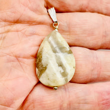 Load image into Gallery viewer, Feldspar Quartz Sterling Silver Oval Pendant | 1 3/4" Long | White Clear | 1 |