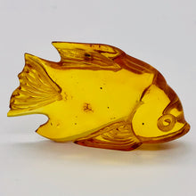 Load image into Gallery viewer, Amber carved Fish Worry-Stone | 39x25x7 mm | Orange | 1 Figurine