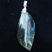 Load image into Gallery viewer, Labradorite Sterling Silver Natural | 1 1/2" Long | Blue | 1 Pendant |
