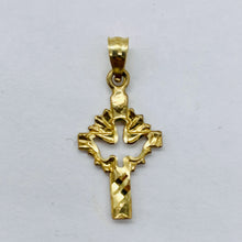 Load image into Gallery viewer, 14K Gold Descending Dove Cross Pendant | 1" Long | Gold | 1 Pendant |