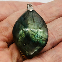 Load image into Gallery viewer, Labradorite Sterling Silver Natural | 1 1/2" Long | Blue Green | 1 Pendant |