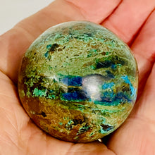 Load image into Gallery viewer, Azurite Malachite Chrysoprase Scry Round Sphere | 45mm | Green/Blue/Brown | 1 |