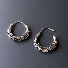 Load image into Gallery viewer, Exotic! Sterling Silver Hinged 17mm Hoop Earrings 10125 - PremiumBead Primary Image 1