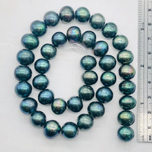 Load image into Gallery viewer, Fresh Water Pearl Strand Round | 11-12 mm | Blue Peacock | 39 Beads |