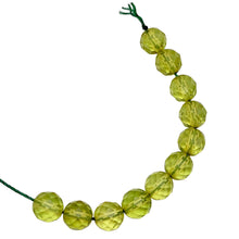Load image into Gallery viewer, Amber Faceted Round Beads | 6mm | Green | 11 Bead(s)