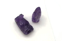 Load and play video in Gallery viewer, 2 Wisdom Carved Amethyst Owl Beads