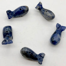 Load image into Gallery viewer, Carved Animals 2 Sodalite Whale Beads | 20x13x11mm | Blue white - PremiumBead Alternate Image 3