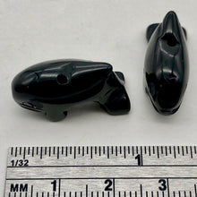 Load image into Gallery viewer, Hand Carved Onyx Orca Whale Figurine Worry Stone | 23x12.5x8mm | Black