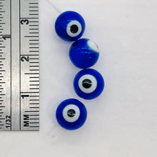 Load image into Gallery viewer, Lampwork Glass Eye 14" Strand Round | 8 mm | Dark Blue | 46 Beads |