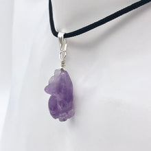 Load image into Gallery viewer, Amethyst Wolf Pendant Necklace | Semi Precious Stone Jewelry | Silver Pendant