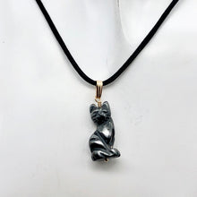 Load image into Gallery viewer, Adorable! Black Hematite Cat & 22K Vermeil Pendant 509257HMG - PremiumBead Alternate Image 3