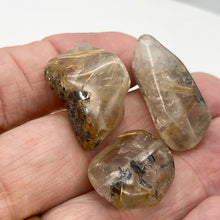 Load image into Gallery viewer, Rutilated Smoky Quartz Centerpiece Beads | 30x14x9mm to 18x15x9mm | 3 beads | - PremiumBead Alternate Image 4